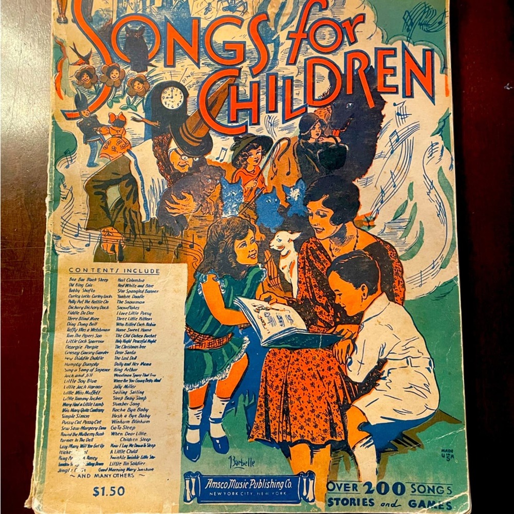 1920s illustrated children’s music book